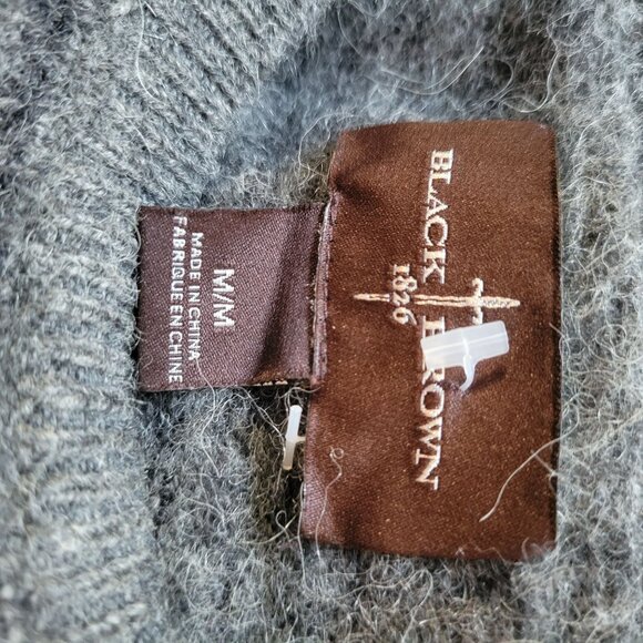 Black Brown 1826 Mens Medium Cashmere & Alpaca Blend Ombre Sweater - Picture 4 of 6